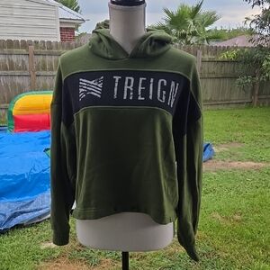 Treign Green Cropped Hoodie Size L